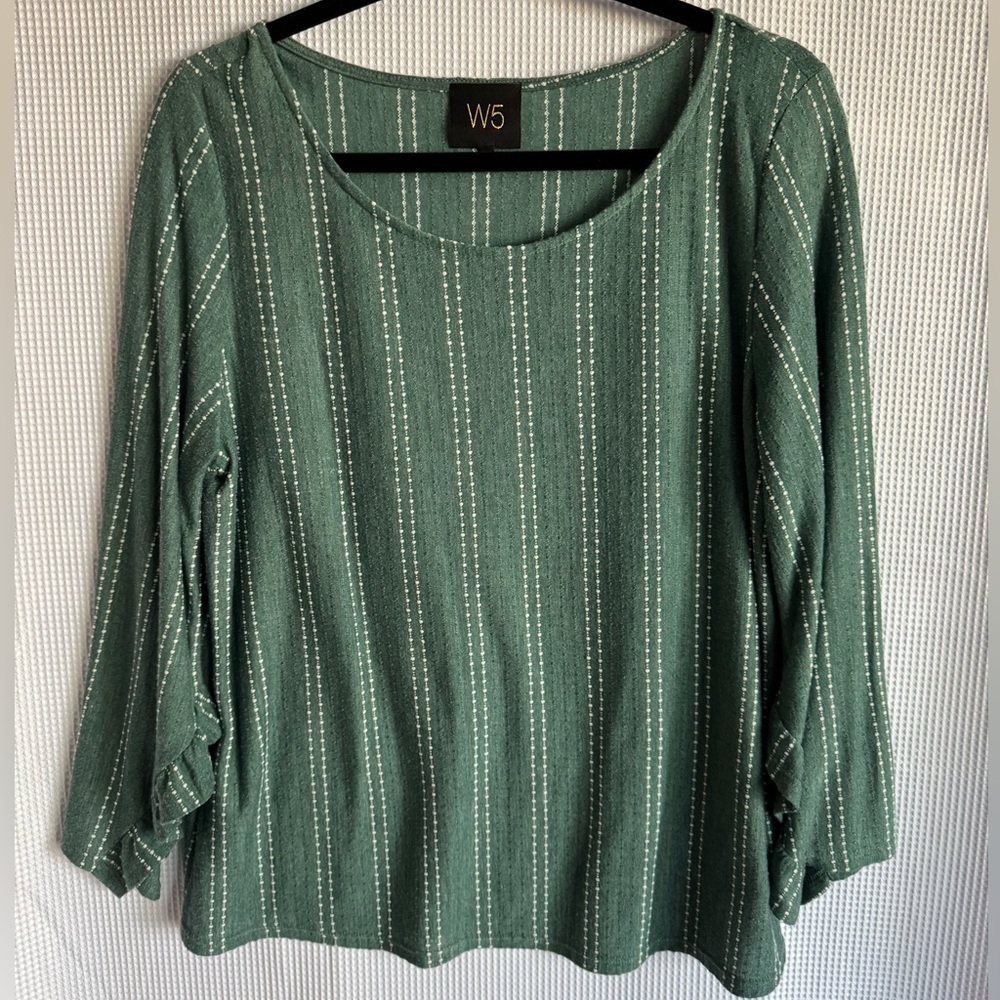 Striped embroidered top